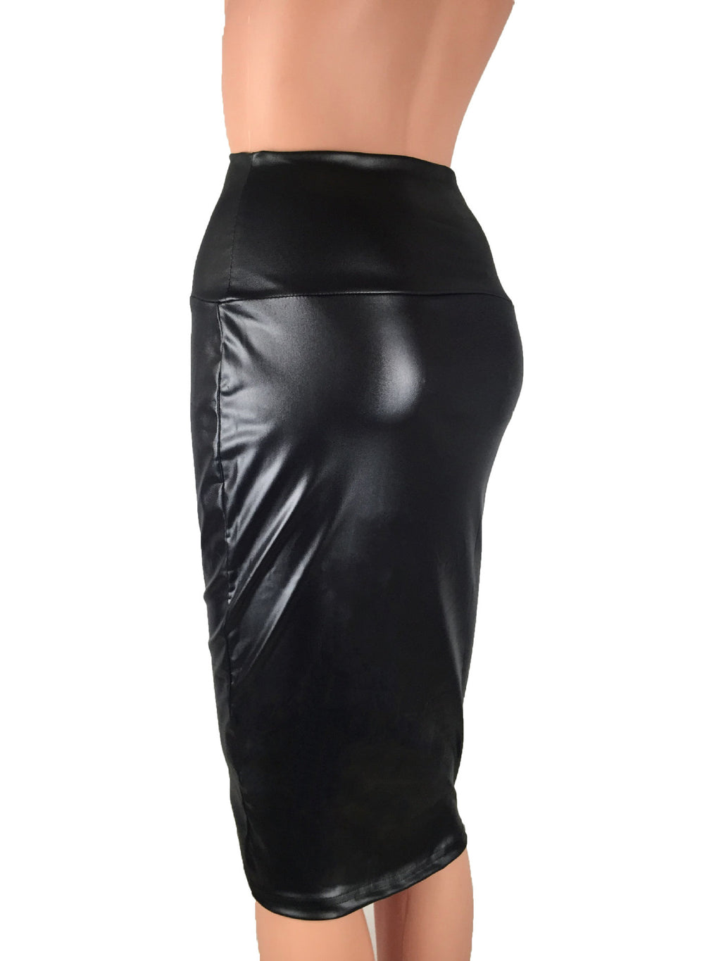 Women Faux Leather Office Skirt