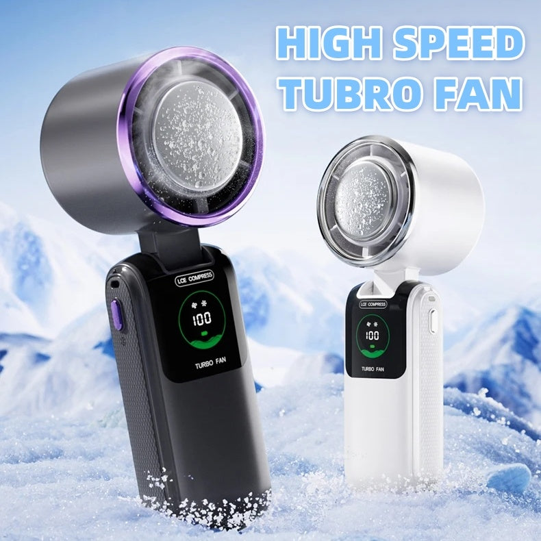 Electric Handheld Speed Adjustable new Ice Pack High-Speed, Folding Mini Fan.