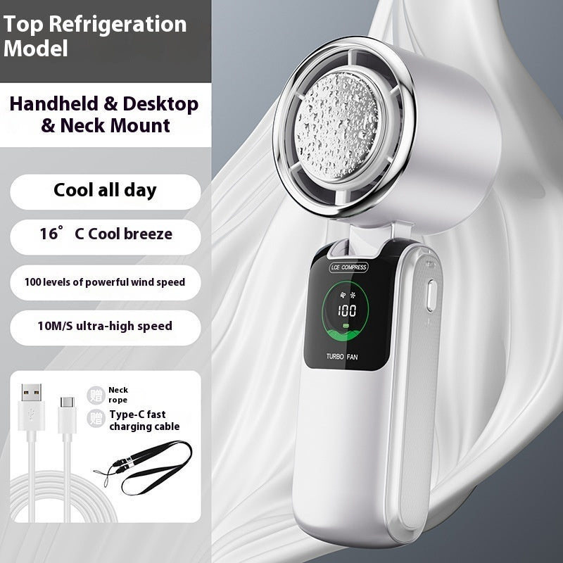 Electric Handheld Speed Adjustable new Ice Pack High-Speed, Folding Mini Fan.