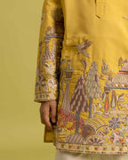 Festive Mustard Yellow Kurta for Boys - 6-12 years