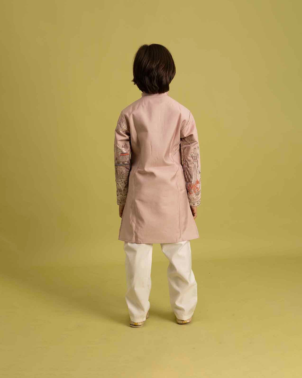 Ethnic Dusty Rose Festive Kurta for Boys - 6-12 years