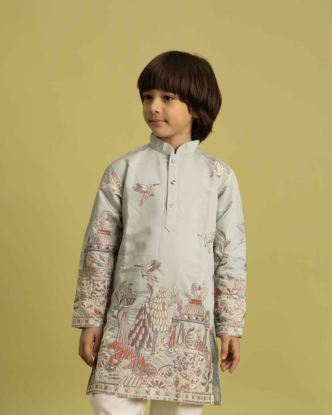 Sage Green Kurta set for Boys - 6-12 yeras