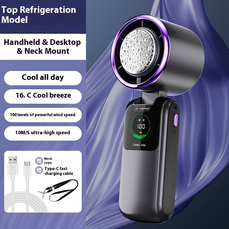 Electric Handheld Speed Adjustable new Ice Pack High-Speed, Folding Mini Fan.