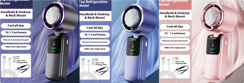 Electric Handheld Speed Adjustable new Ice Pack High-Speed, Folding Mini Fan.