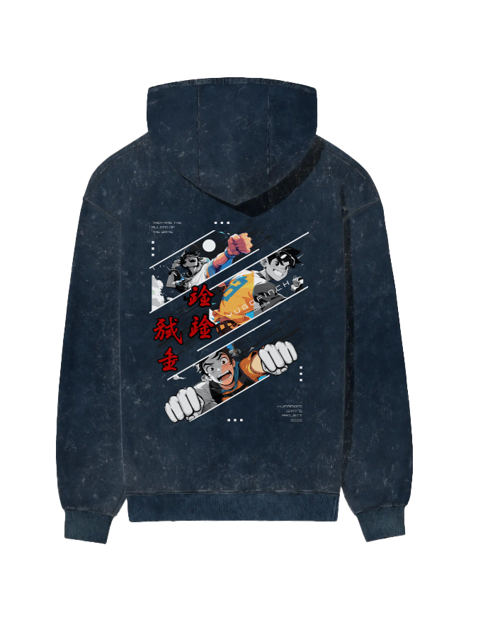 Unisex Acid Washed Oversized Hoodie 100% cotton, 300 GSM - 4 COLORS - 6 sizes