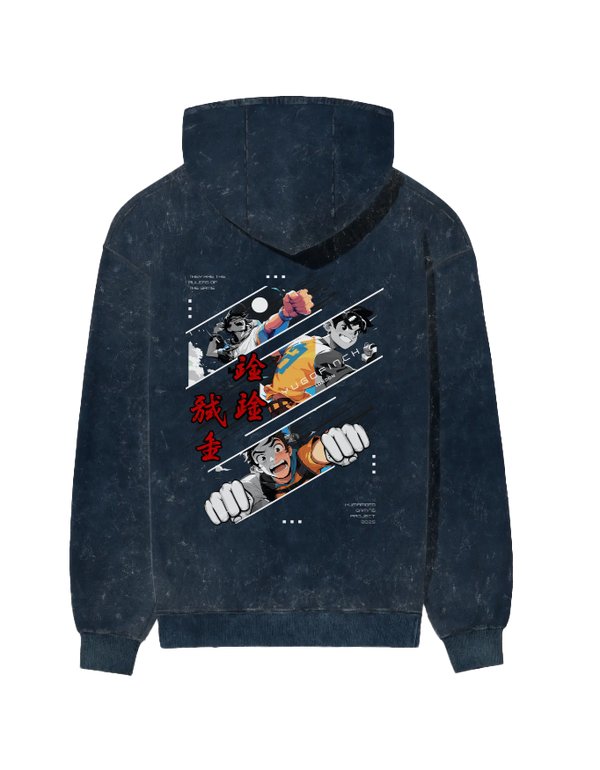 Unisex Acid Washed Oversized Hoodie 100% cotton, 300 GSM - 4 COLORS - 6 sizes - Image 1
