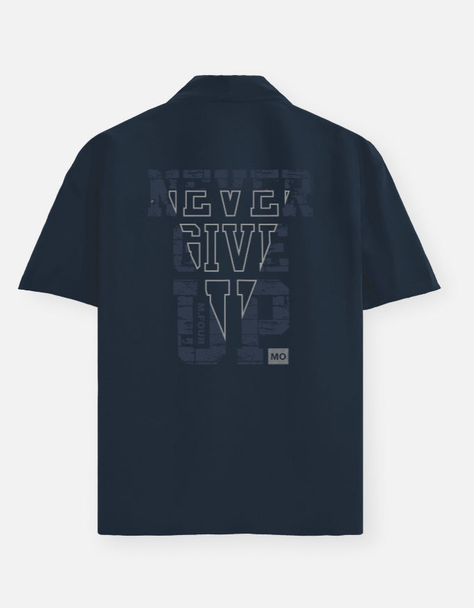 Navy blue polo shirt on a white background