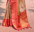 Red Original Dharmavaram Silk Traditional Zari Woven Saree