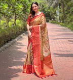 Red Original Dharmavaram Silk Traditional Zari Woven Saree