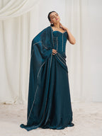 Midnight Designer Organza Saree with Signature Handcrafted Work