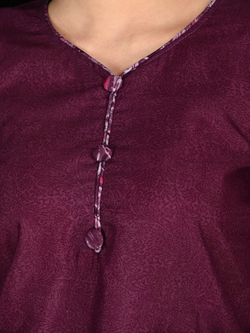 Wine Cotton Blend Printed Ready to Wear Patiala Salwar Suit - 9 sizes