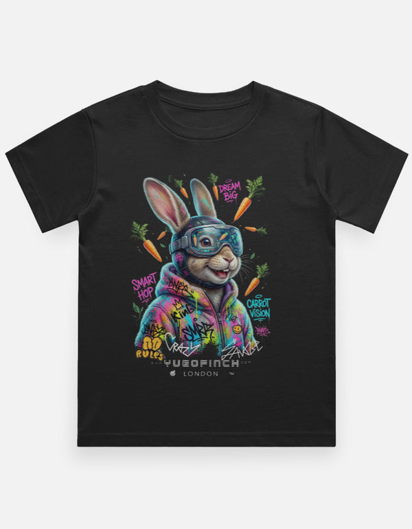 Unisex Crew Neck Kids Rabbit T-Shirt - 1 MONTH TO 13 YEARS - 10 colors - Image 4