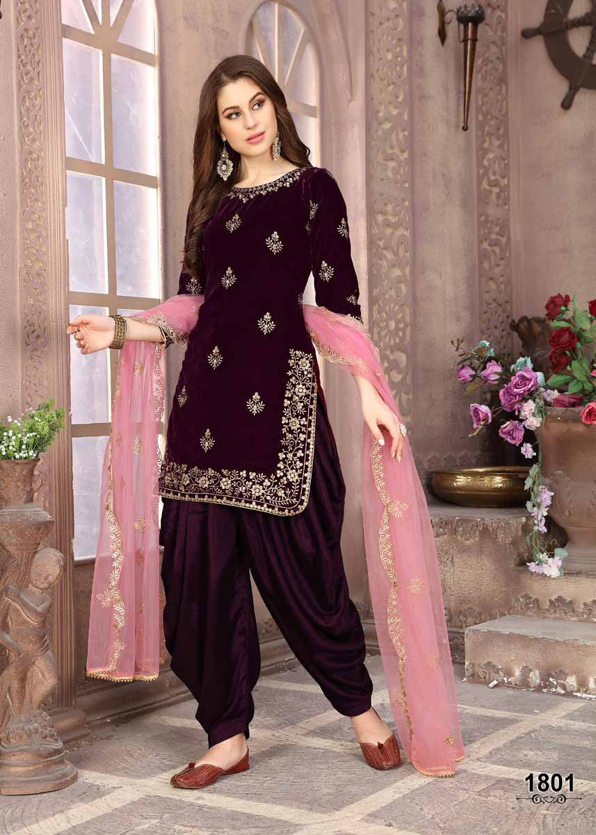 Women's Luxurious Patiala Suit - Semi Stitched
