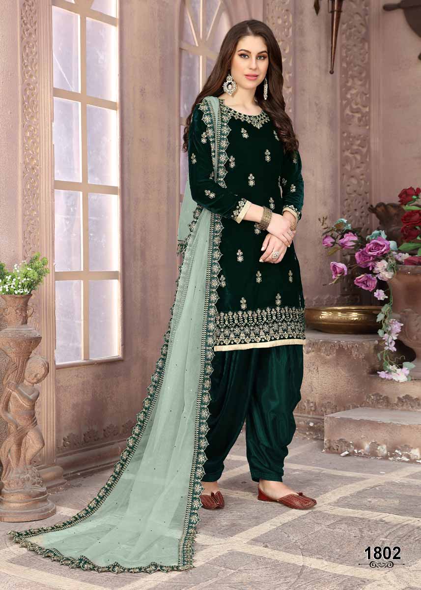 Women's Luxurious Patiala Suit - Semi Stitched