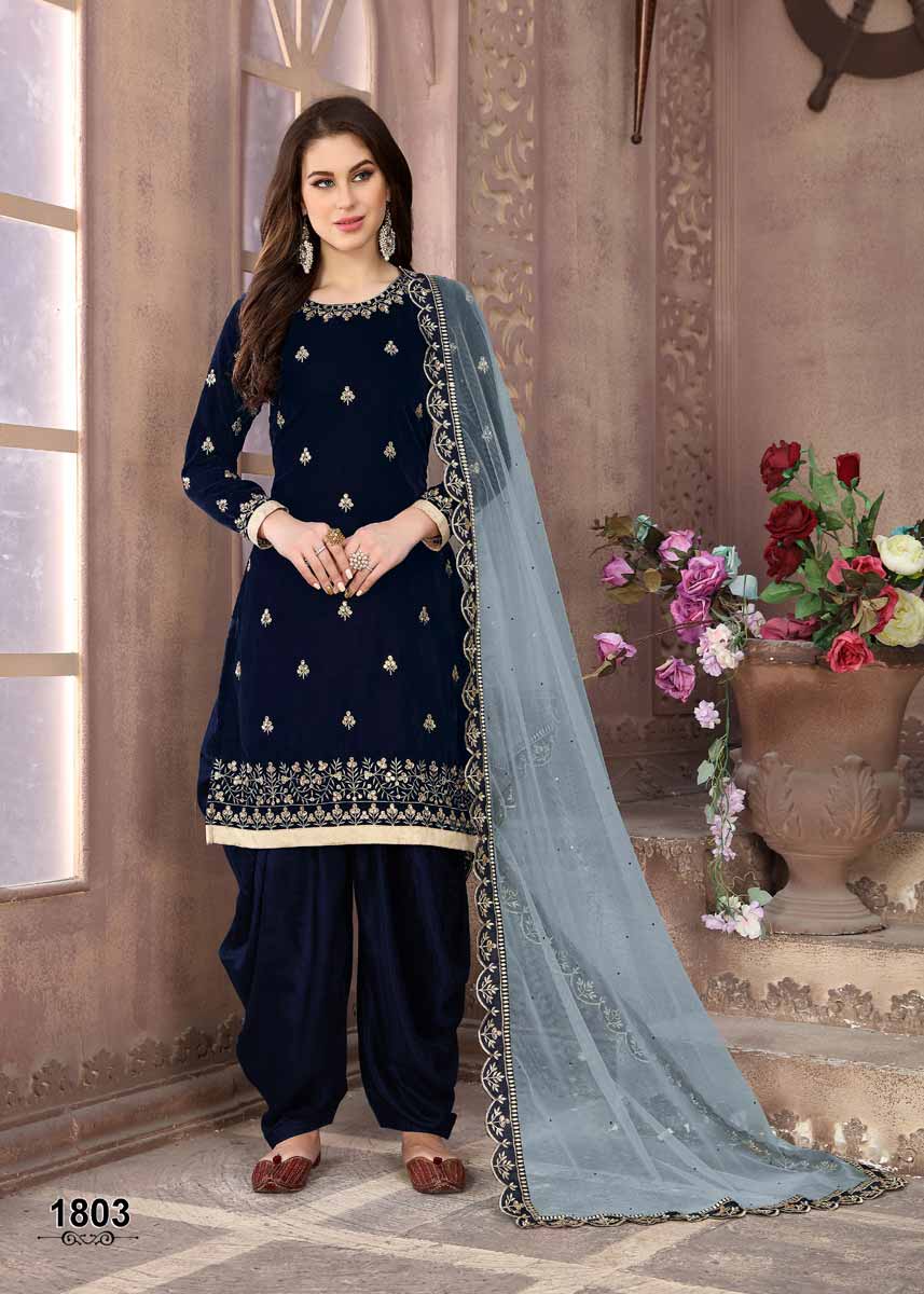 Women's Luxurious Patiala Suit - Semi Stitched