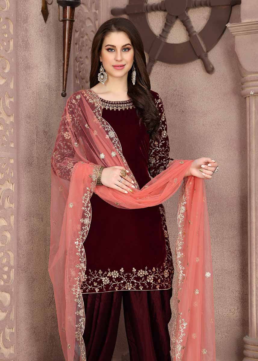 Women's Luxurious Patiala Suit - Semi Stitched