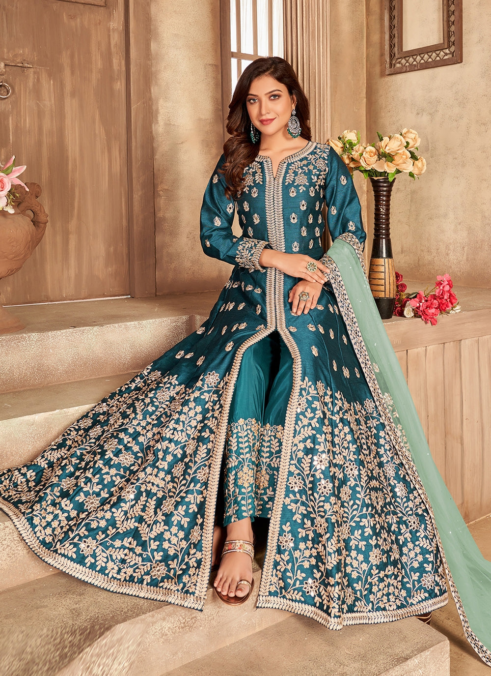 Women's Royal Anarkali Suit - Semi Stitched