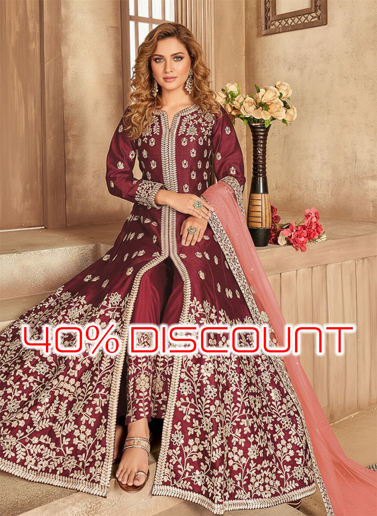 Women's Royal Anarkali Suit - Semi Stitched