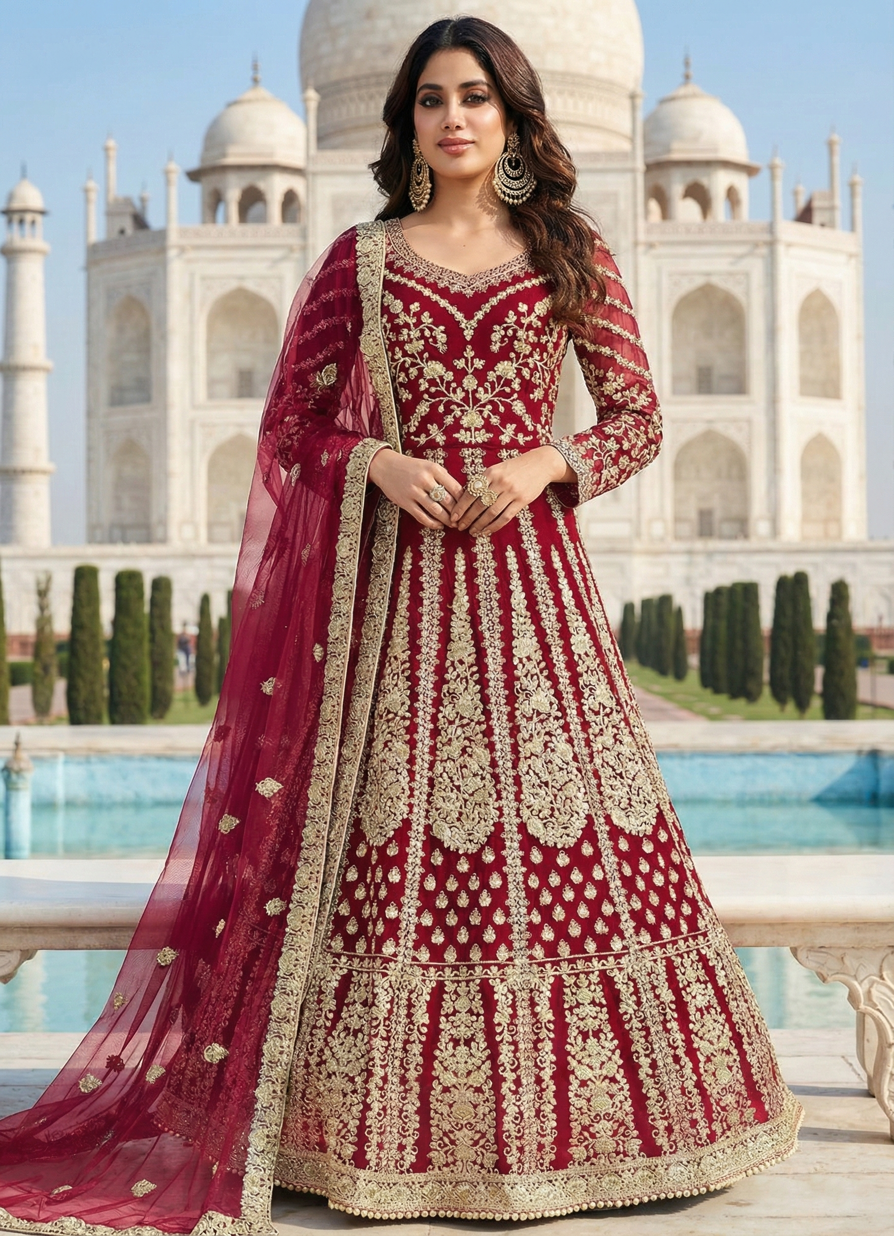 Magenta Floor Length Suit For Indian Wedding Reception