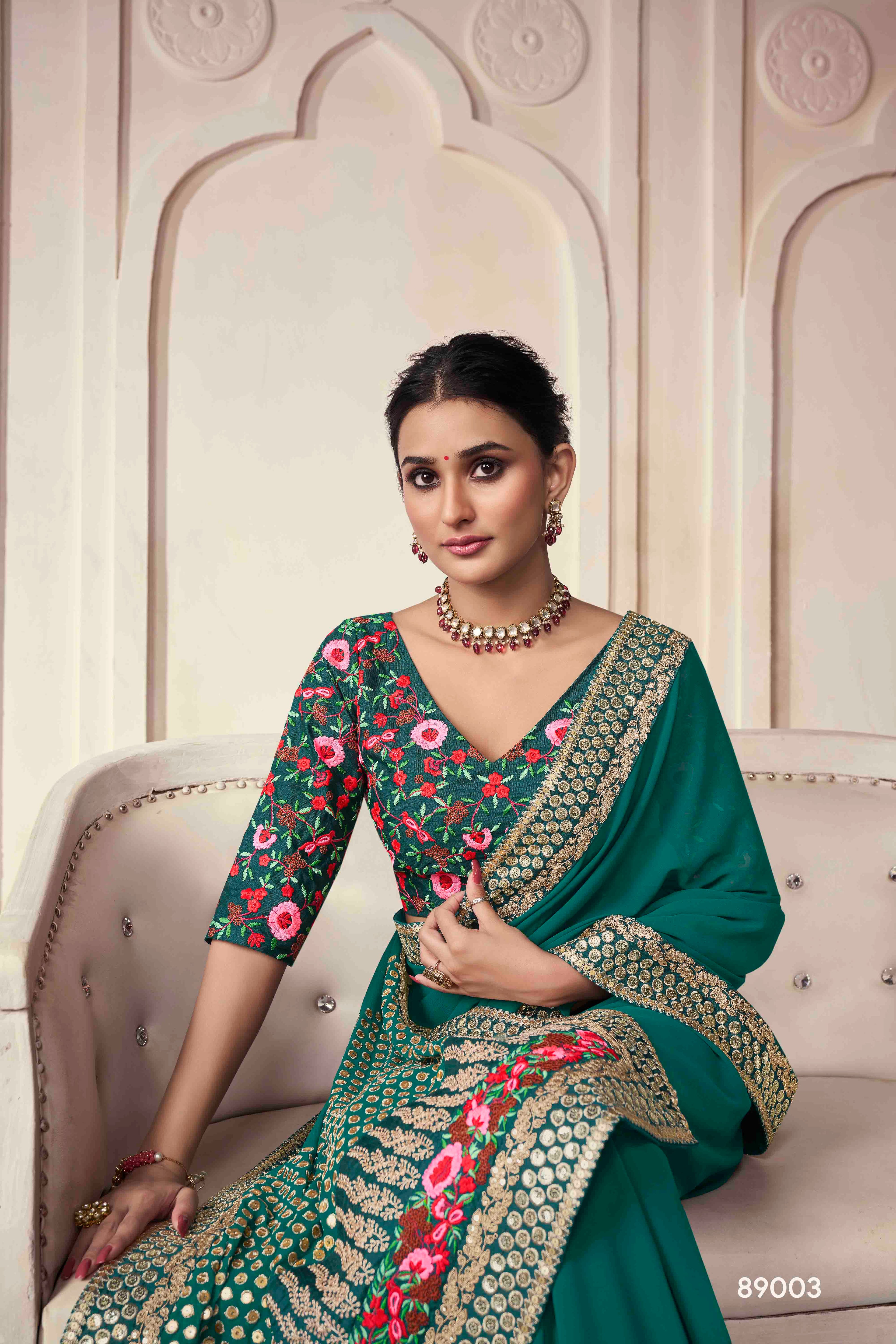 The Royal Touch Women's Saree - Stitch to fit
