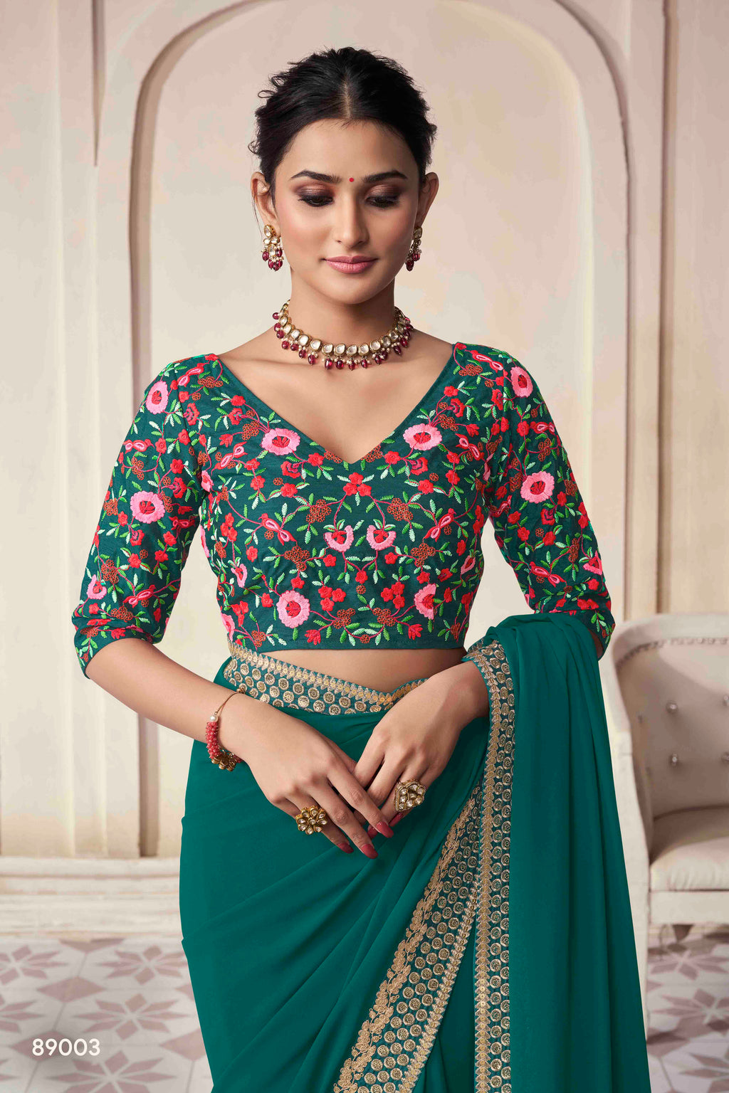 The Royal Touch Women's Saree - Stitch to fit