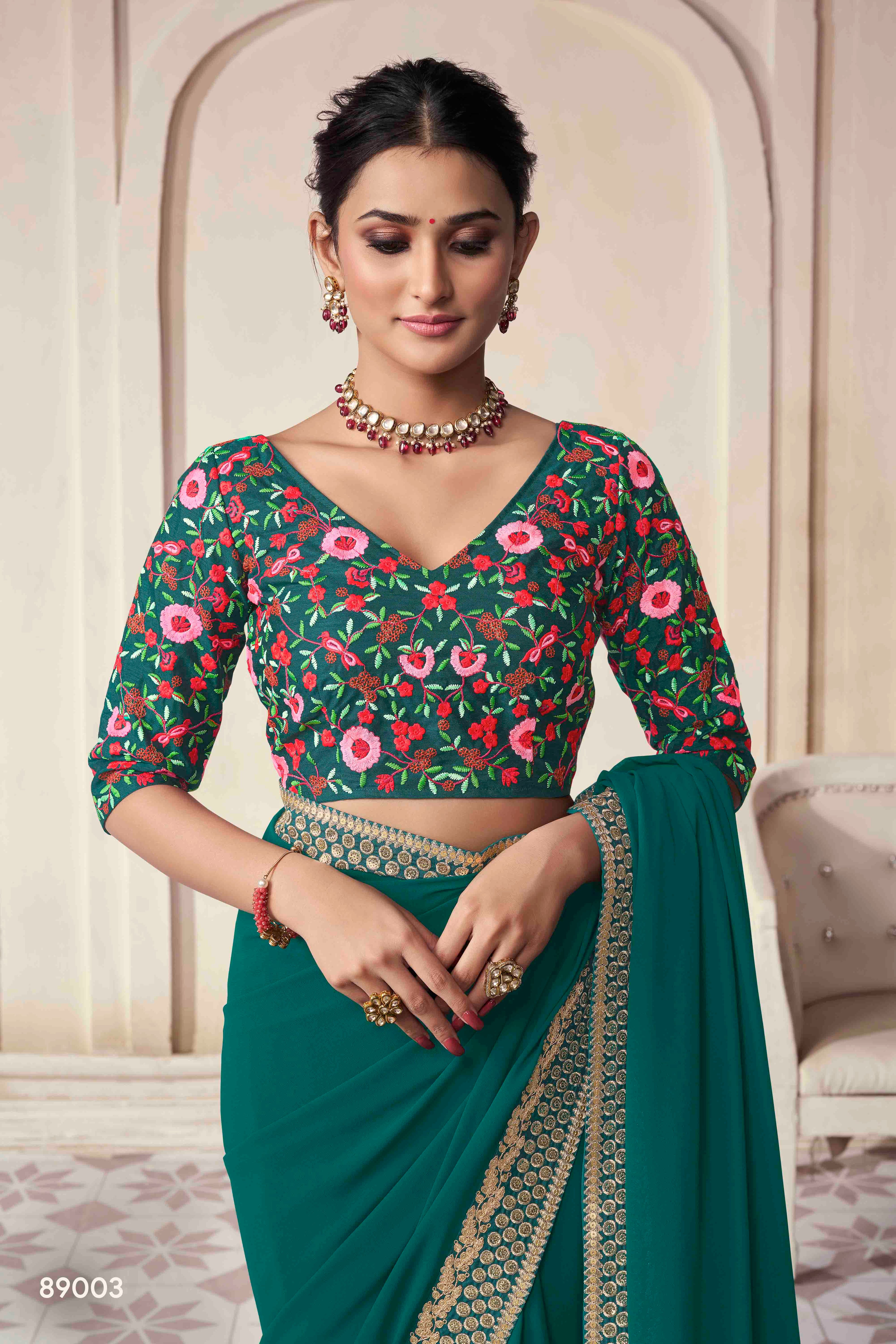 The Royal Touch Women's Saree - Stitch to fit