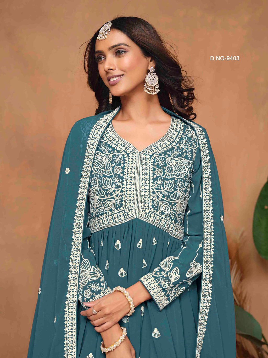 Women's Peplum Sharara Suit - Semi Stitched