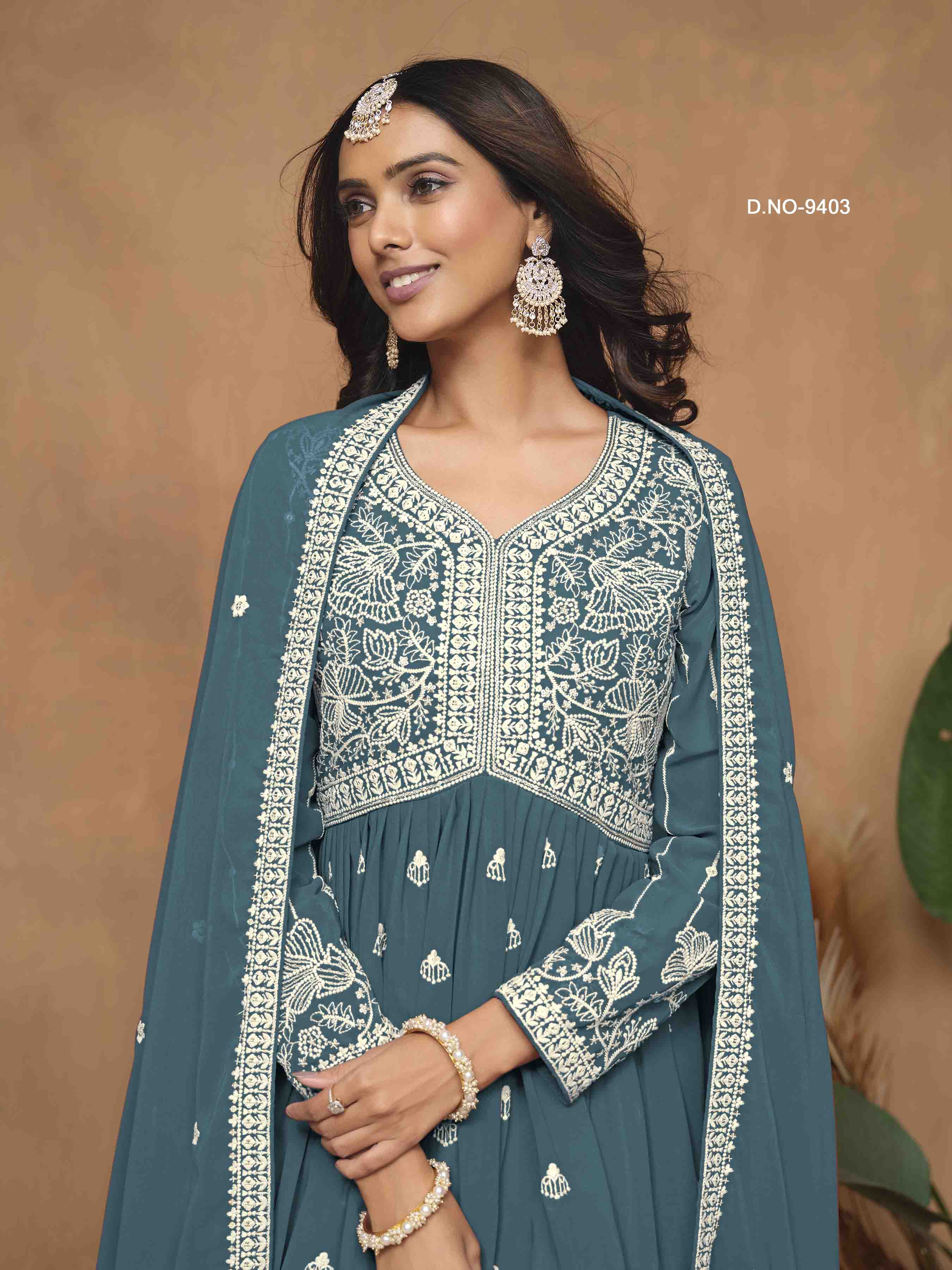 Women's Peplum Sharara Suit - Semi Stitched