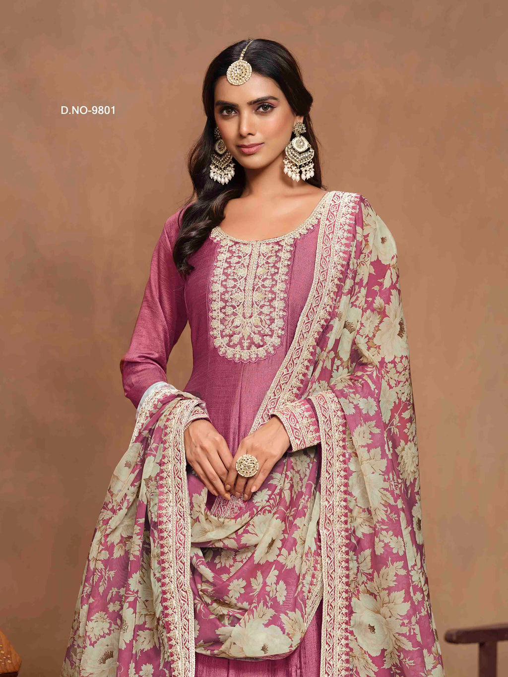 Women's Anarkali Salwar Suit - Semi Stitched