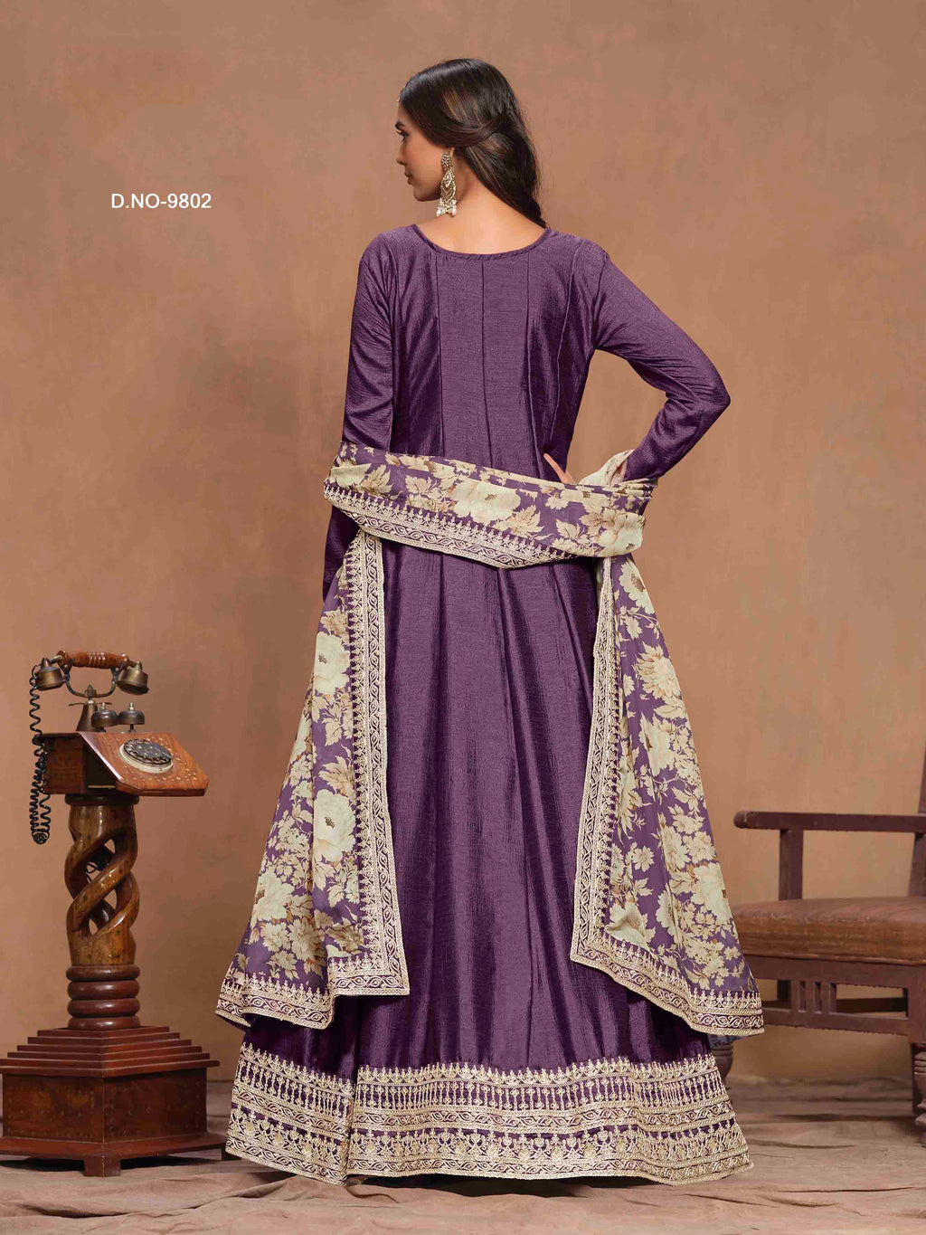 Women's Anarkali Salwar Suit - Semi Stitched