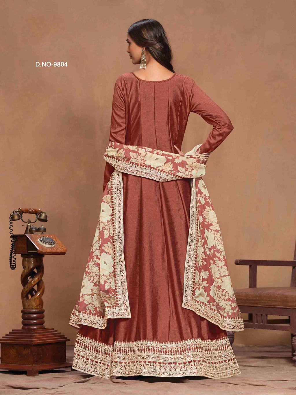 Women's Anarkali Salwar Suit - Semi Stitched