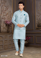 Men's Ethnic Nehru Jacket, Kurta & Pajama Set