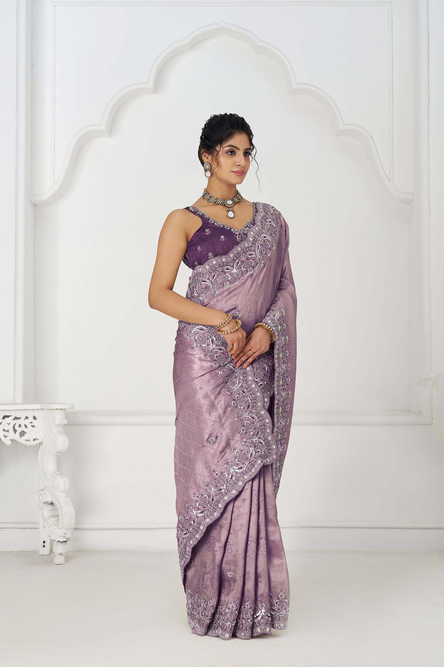 Pure Dola Viscouse Silk Saree - Semi Stitched