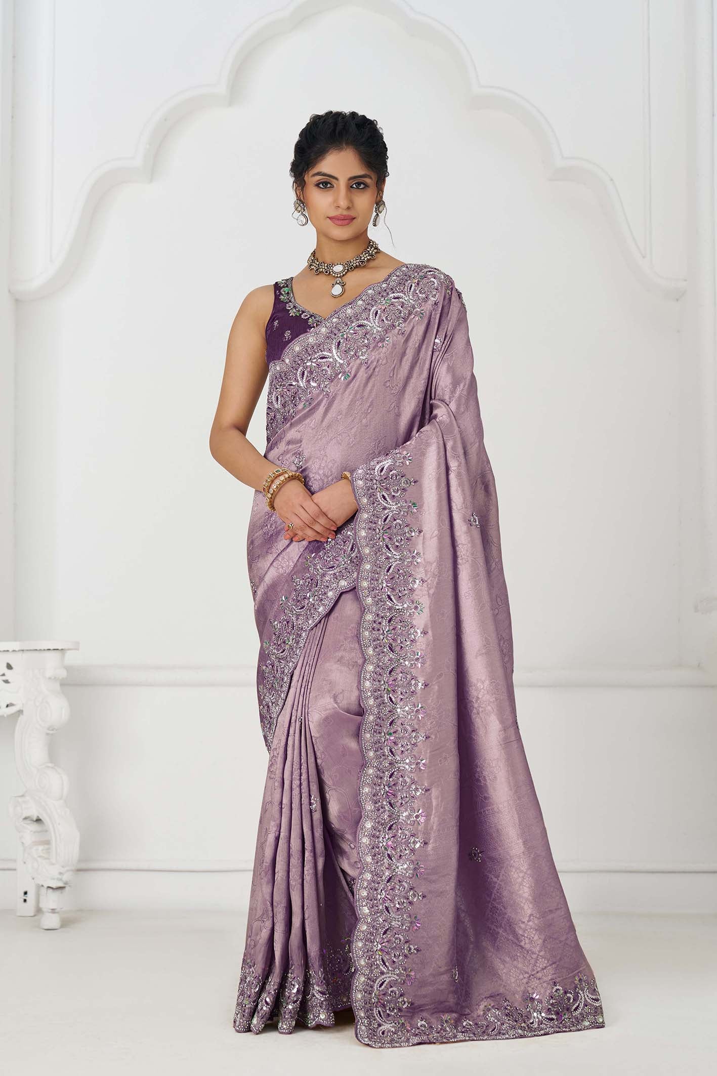 Pure Dola Viscouse Silk Saree - Semi Stitched