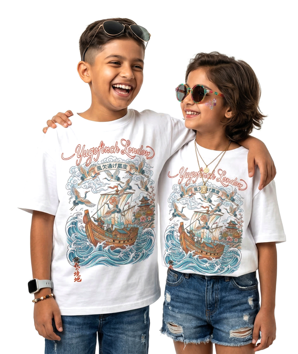 Unisex Crew Neck Ship T-Shirt - 11 colors - 9 sizes - 12 months to 13 years - Image 2