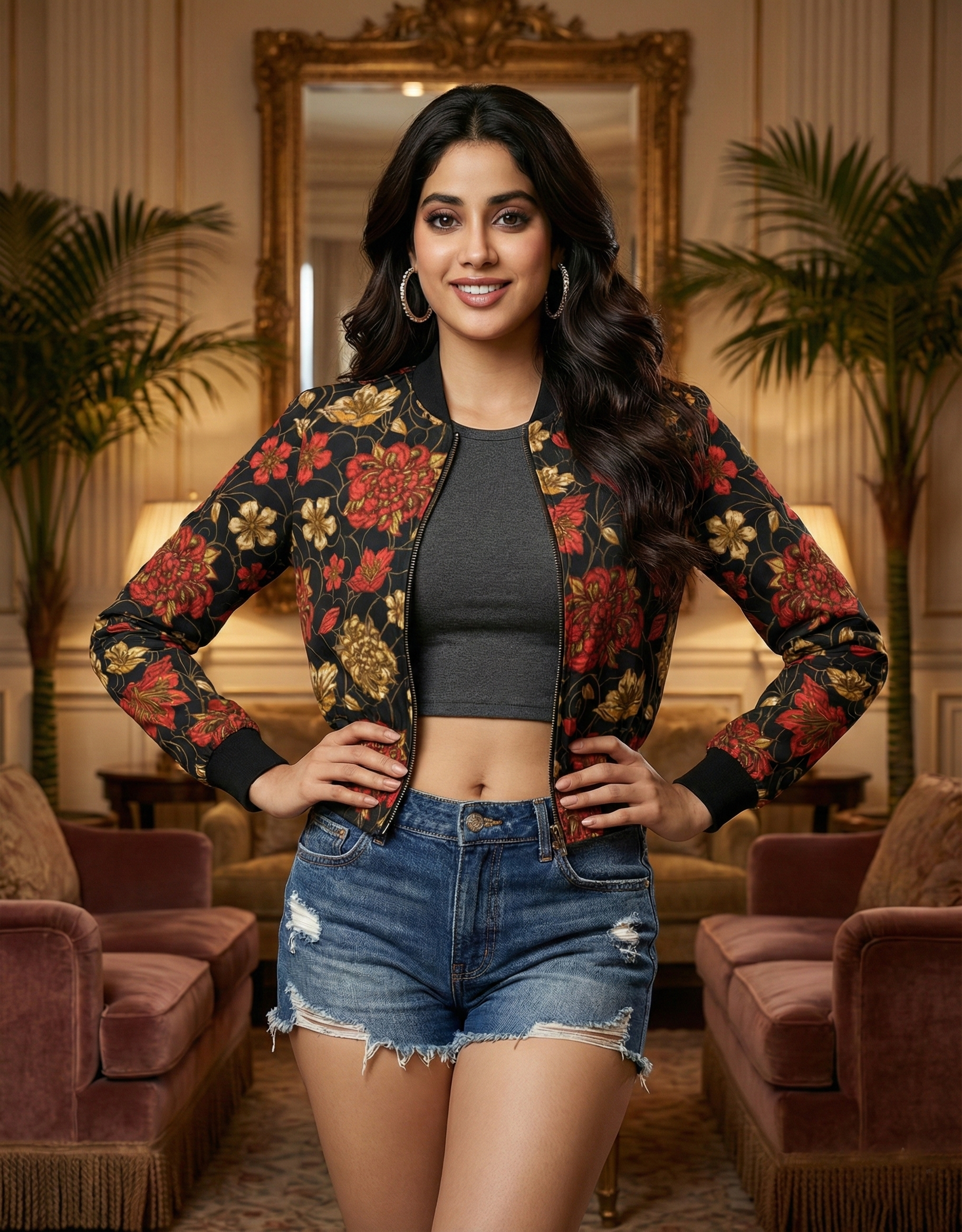 Women's AOP Bomber Jacket - 240 GSM premium all over printed poly brushed fleece