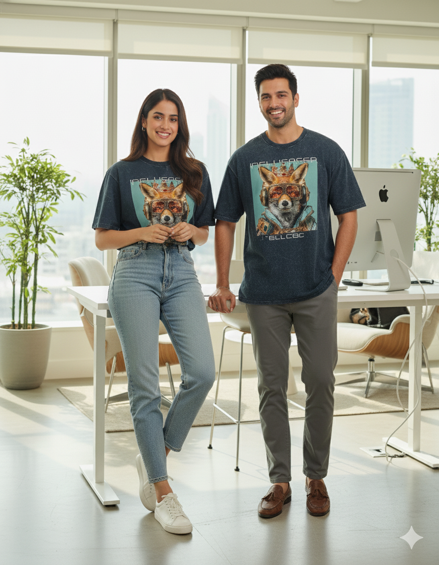 Unisex Acid Washed Oversized Tee