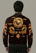 Men's AOP 240 GSM premium poly brushed fleece, Bomber Jacket