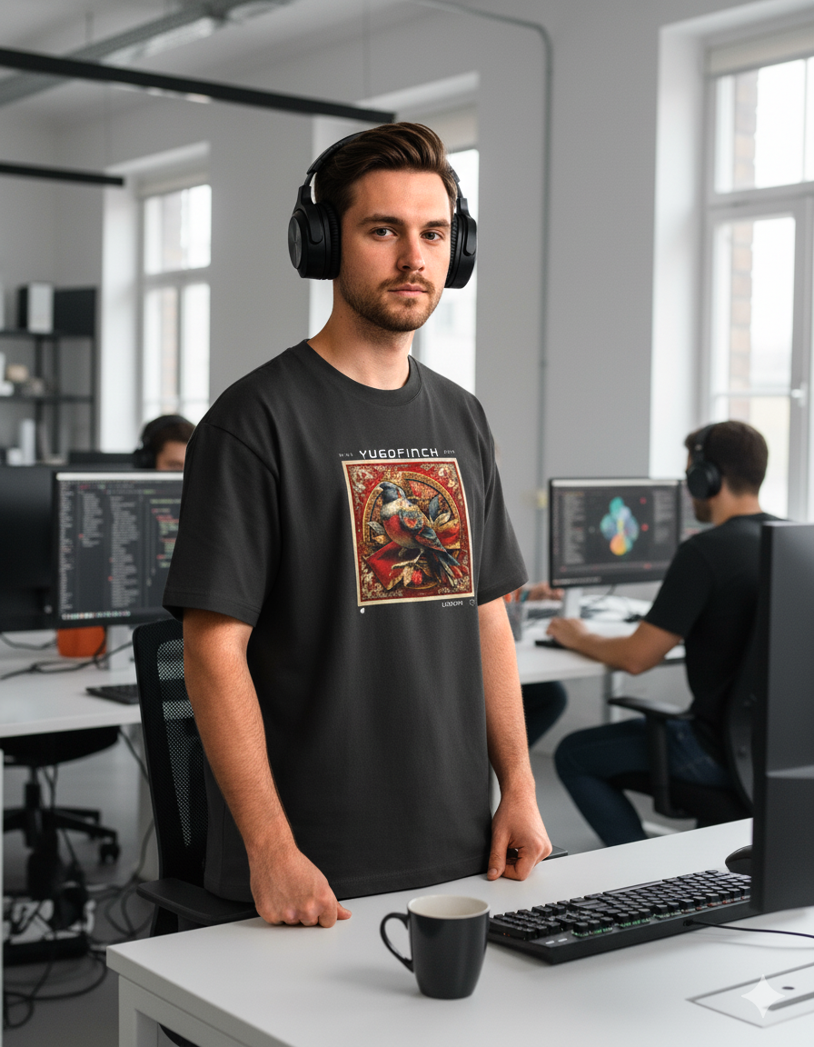 Men's Unisex Yugofinch Oversized Printed T-Shirt