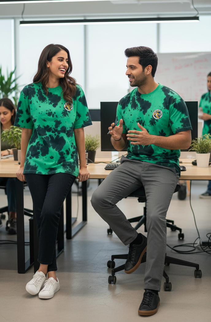 Unisex Tie Dye Oversized T-Shirt - Logo Emb - 4 colors