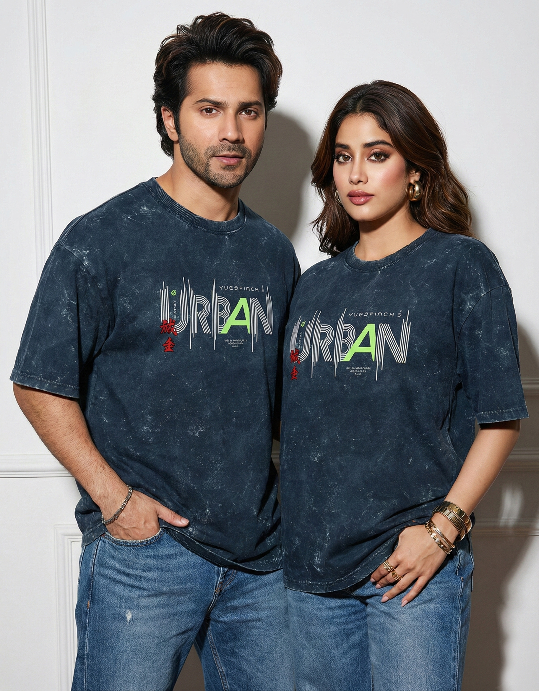 Unisex Acid Washed 100% cotton with 240 GSM heavyweight Oversized Tee - 5 colors