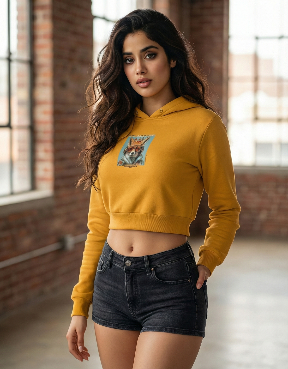 Female Cropped Hoodie - 3 colors, 100% cotton, 320 GSM.