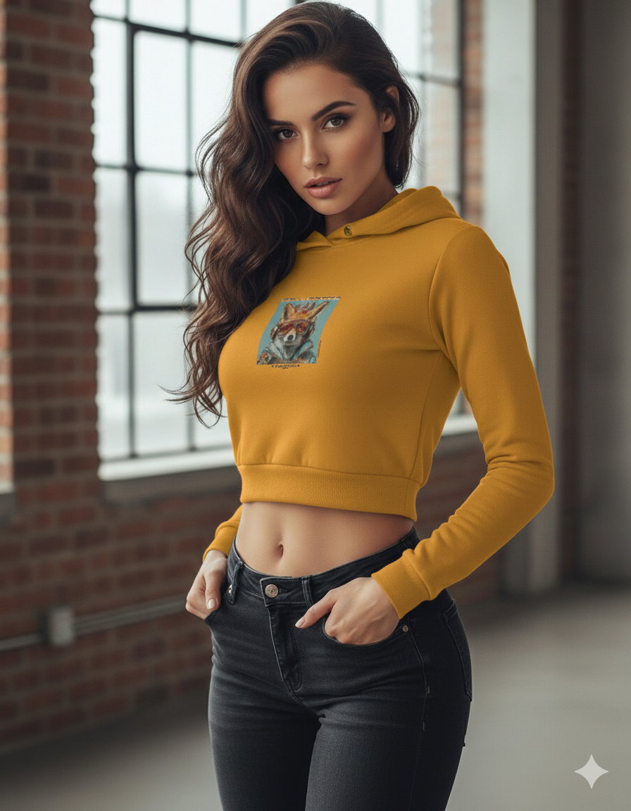 Female Cropped Hoodie - 3 colors, 100% cotton, 320 GSM.