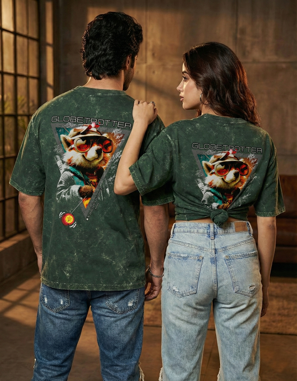 Unisex Acid 100% cotton with 240 GSM heavyweight, Washed Oversized Tee