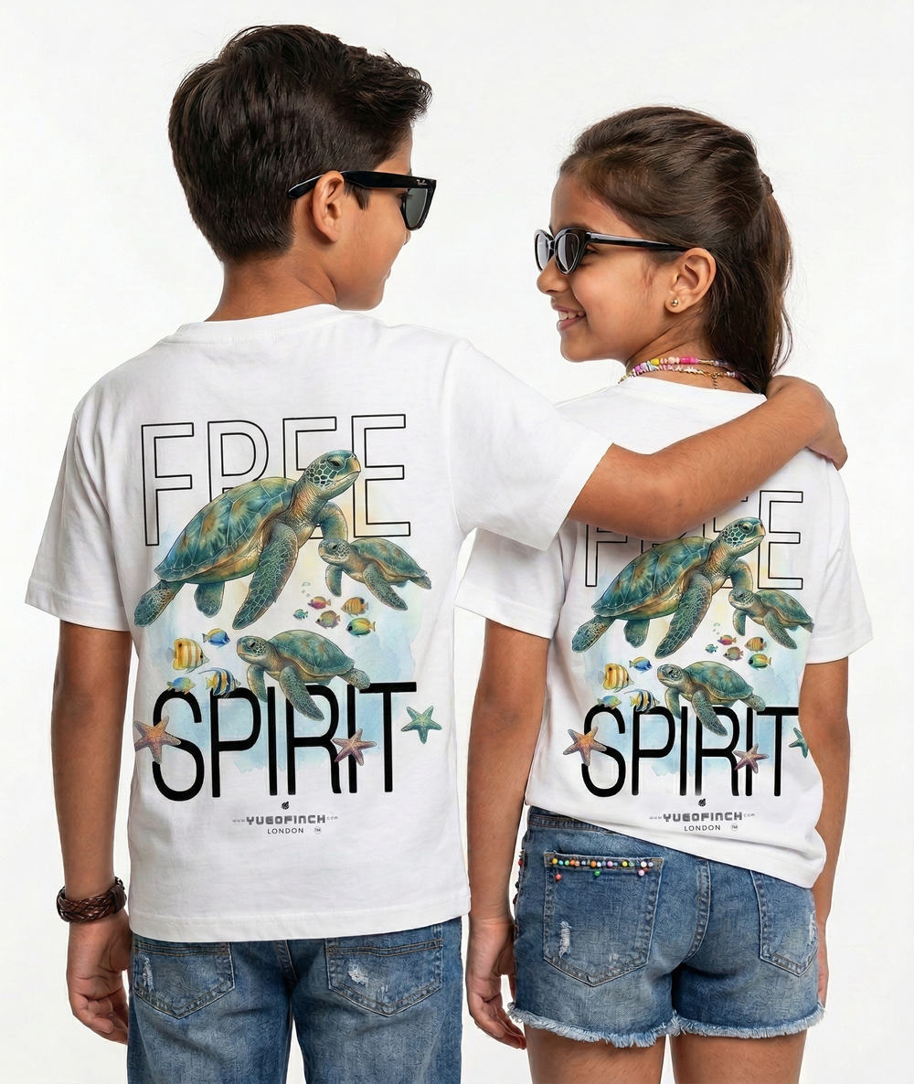 Unisex Crew Neck "Free Spirit" T-Shirt - 12 months to 13 years - 18 colors
