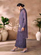 Ethereal Grey Floral Organza Ensemble Co-Ord Set for Festive Wear