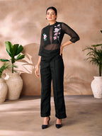 Premium Black Couture Organza Co-Ord Set with Elegant Look