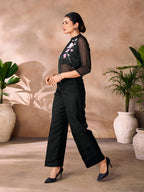 Premium Black Couture Organza Co-Ord Set with Elegant Look