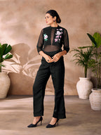 Premium Black Couture Organza Co-Ord Set with Elegant Look