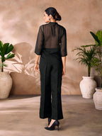 Premium Black Couture Organza Co-Ord Set with Elegant Look